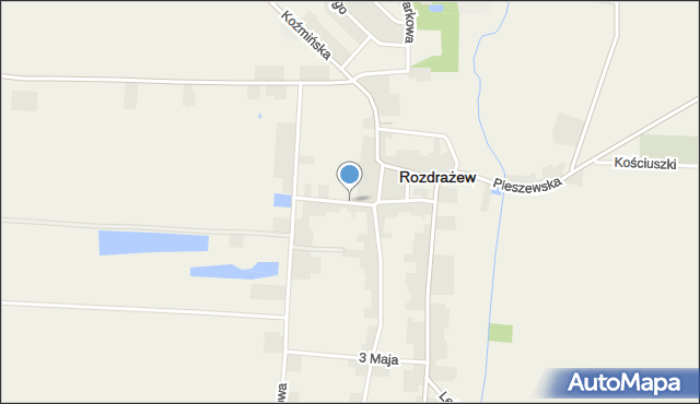 Rozdrażew, Czochralskiego, mapa Rozdrażew