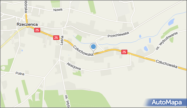 Rzeczenica, Człuchowska, mapa Rzeczenica