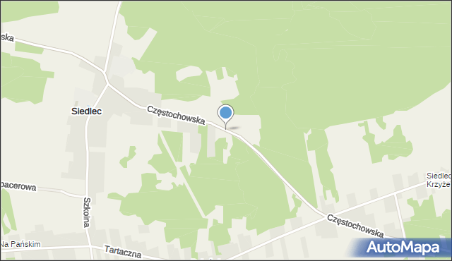 Siedlec gmina Janów, Częstochowska, mapa Siedlec gmina Janów