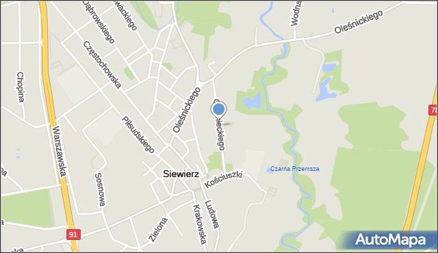Siewierz, Czarnieckiego Stefana, hetm., mapa Siewierz