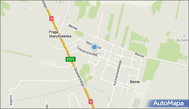 Skaryszew, Czeremchowa, mapa Skaryszew