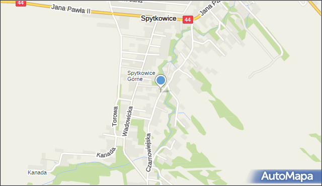 Spytkowice powiat wadowicki, Czarnowiejska, mapa Spytkowice powiat wadowicki