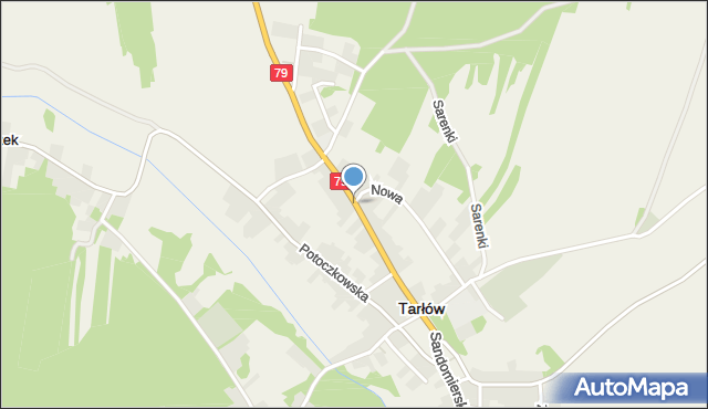 Tarłów, Czekarzewska, mapa Tarłów