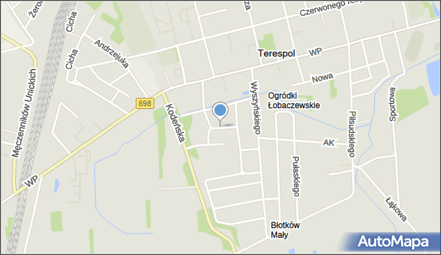 Terespol powiat bialski, Czartoryskich Izabelli i Adama, mapa Terespol powiat bialski