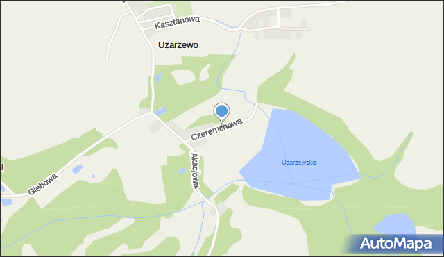 Uzarzewo, Czeremchowa, mapa Uzarzewo