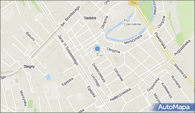 Warszawa, Cześnika, mapa Warszawy