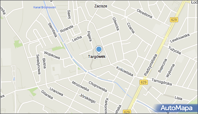 Warszawa, Czerwonej Jarzębiny, mapa Warszawy