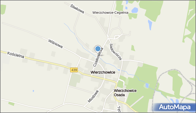 Wierzchowice gmina Krośnice, Czatkowicka, mapa Wierzchowice gmina Krośnice