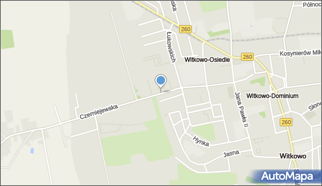 Witkowo powiat gnieźnieński, Czerniejewska, mapa Witkowo powiat gnieźnieński