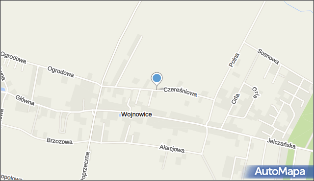 Wojnowice gmina Czernica, Czereśniowa, mapa Wojnowice gmina Czernica