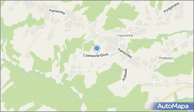 Zakliczyn gmina Siepraw, Czerwona Góra, mapa Zakliczyn gmina Siepraw