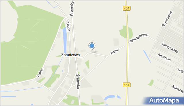 Zbrudzewo, Czereśniowa, mapa Zbrudzewo