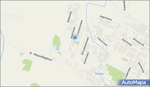 Żórawina, Czereśniowa, mapa Żórawina