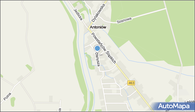 Antoniów gmina Ozimek, Danysza, mapa Antoniów gmina Ozimek