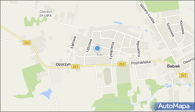 Babiak powiat kolski, Dawna Świerczewskiego Karola, gen., mapa Babiak powiat kolski