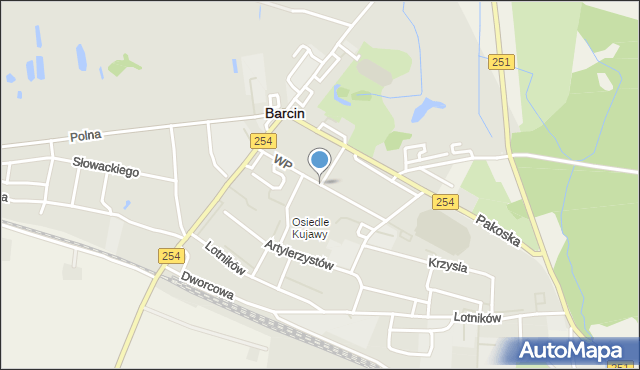 Barcin, Dawna Ludowego Wojska Polskiego, mapa Barcin