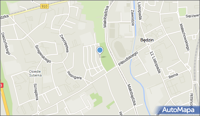 Będzin, Dawna Kruczkowskiego Leona, mapa Będzin