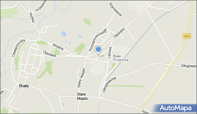 Biała powiat prudnicki, Dawna Osiedle Tysiąclecia, mapa Biała powiat prudnicki