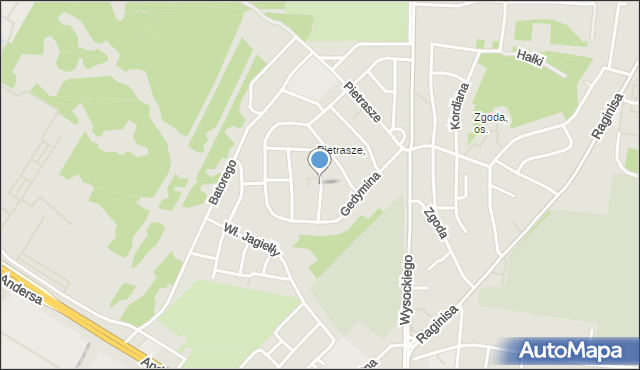 Białystok, Dawna Sawickiej Eweliny, mapa Białegostoku