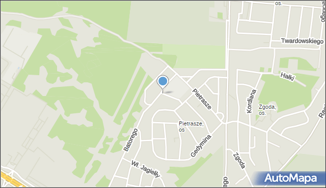 Białystok, Dawna Duracza Teodora, mapa Białegostoku