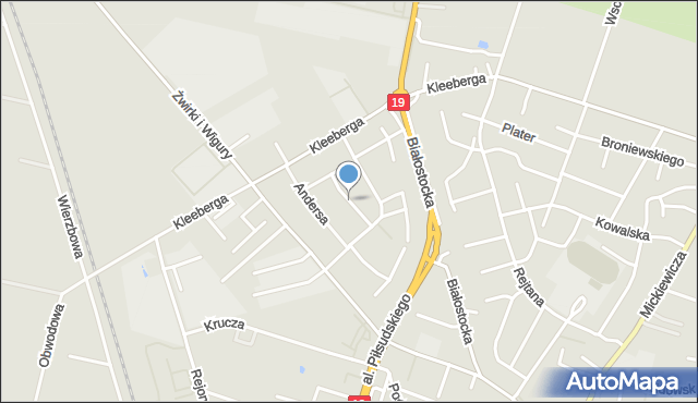 Bielsk Podlaski, Dawna Krasickiego Janka, mapa Bielsk Podlaski