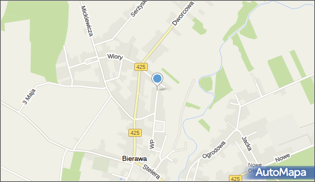 Bierawa, Dąbrowskiego, mapa Bierawa