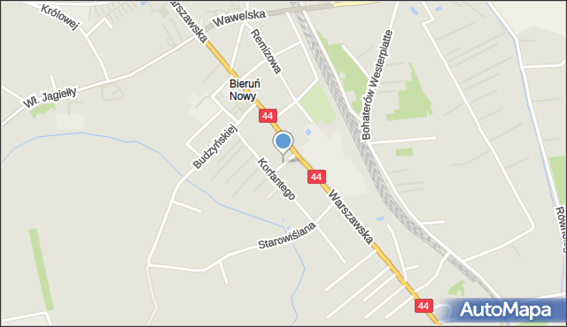 Bieruń, Dawna Sucharskiego Henryka, mjr., mapa Bieruń