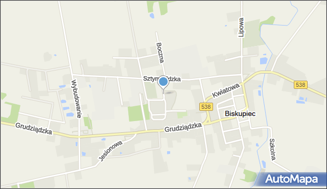 Biskupiec powiat nowomiejski, Dawna Osiedle 40-lecia PRL, mapa Biskupiec powiat nowomiejski