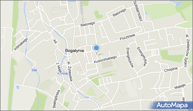 Bogatynia, Dawna Sawickiej Hanki, mapa Bogatynia