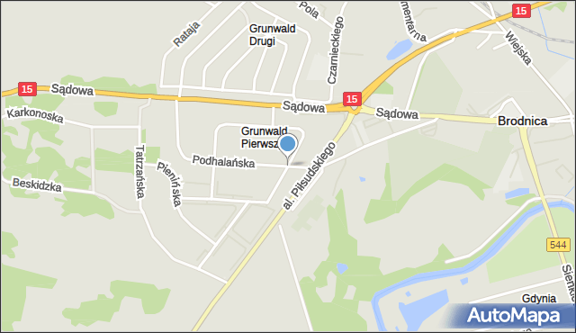 Brodnica, Dawna Armii Ludowej, mapa Brodnica