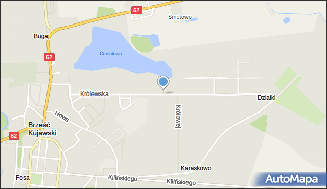 Brześć Kujawski, Dawna Sawickiej Hanki, mapa Brześć Kujawski