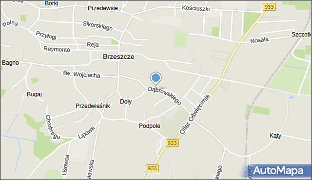 Brzeszcze, Dąbrowskiego, mapa Brzeszcze