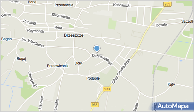 Brzeszcze, Dąbrowskiego, mapa Brzeszcze