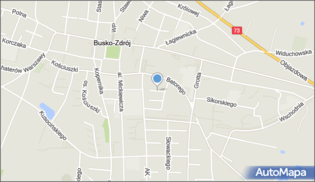 Busko-Zdrój, Dawna Osiedle Świerczewskiego Karola, gen., mapa Busko-Zdrój