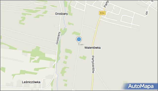 Bychawa, Dąbrowskiej Marii, mapa Bychawa