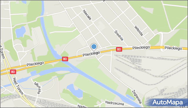 Bydgoszcz, Dawna Wiadukt Kuklińskiego Ryszarda, płk., mapa Bydgoszczy