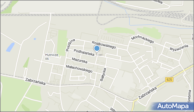 Bytom, Dawna Dywizji Kościuszkowskiej, mapa Bytomia