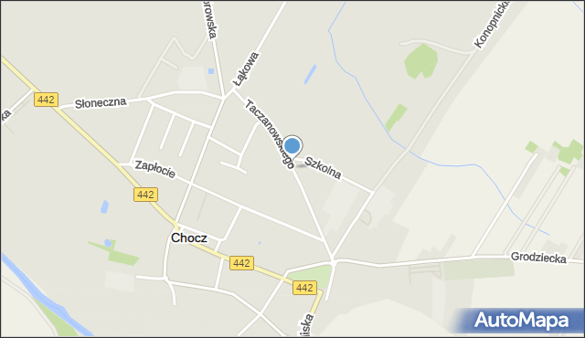 Chocz, Dawna Wieczorka, mapa Chocz