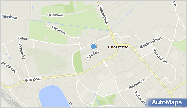 Choszczno, Dawna 22 Lipca, mapa Choszczno