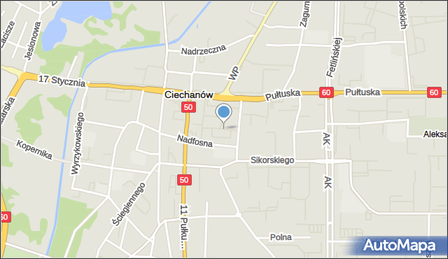 Ciechanów, Dawna Osiedle Świerczewskiego Karola, gen., mapa Ciechanów