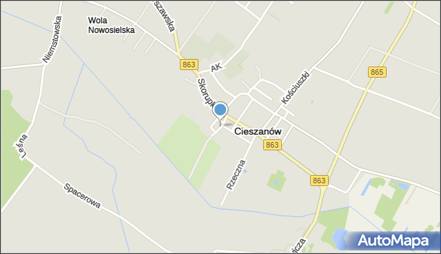 Cieszanów, Dawna Osiedle Kustronia Józefa, gen., mapa Cieszanów
