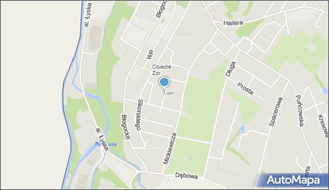 Cieszyn, Dąbrowskiego Jarosława, gen., mapa Cieszyna