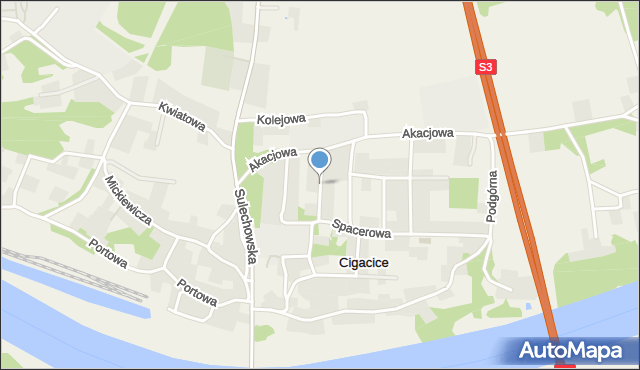 Cigacice, Dawna Kruczkowskiego, mapa Cigacice