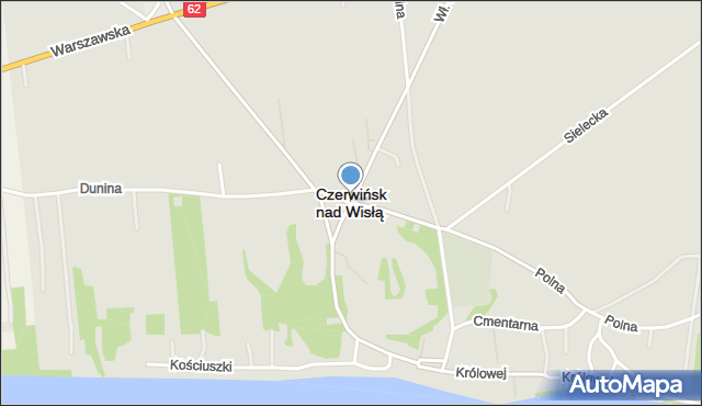 Czerwińsk nad Wisłą, Dawna , mapa Czerwińsk nad Wisłą