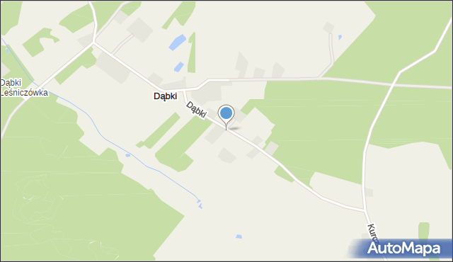 Dąbki gmina Czersk, Dąbki, mapa Dąbki gmina Czersk