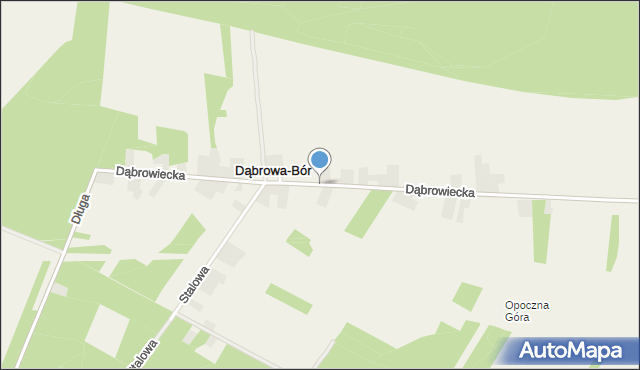 Dąbrowa-Bór, Dąbrowiecka, mapa Dąbrowa-Bór