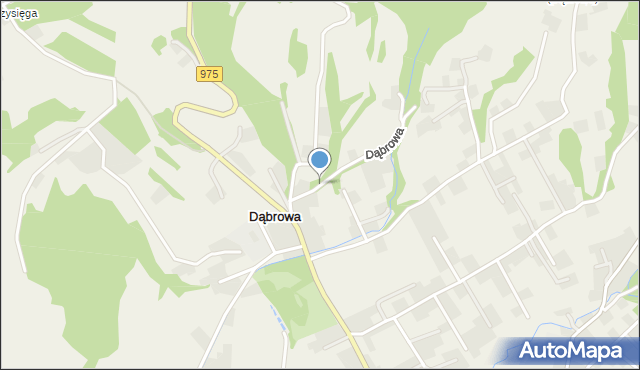 Dąbrowa gmina Chełmiec, Dąbrowa, mapa Dąbrowa gmina Chełmiec