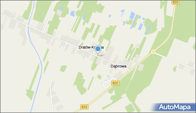 Dąbrowa gmina Ludwin, Dąbrowa, mapa Dąbrowa gmina Ludwin