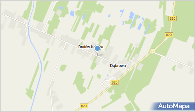 Dąbrowa gmina Ludwin, Dąbrowa, mapa Dąbrowa gmina Ludwin