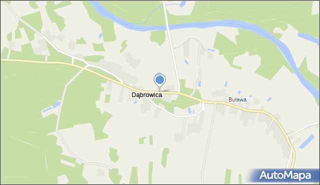 Dąbrowica gmina Ulanów, Dąbrowica, mapa Dąbrowica gmina Ulanów